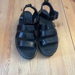 Dr. Martens Blaire Fisherman Black Patent Sandals